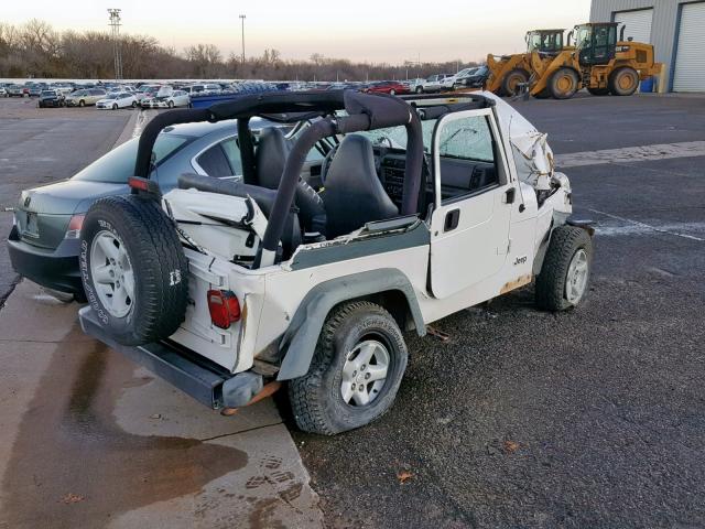 1J4FA49S01P321056 - 2001 JEEP WRANGLER / WHITE photo 4