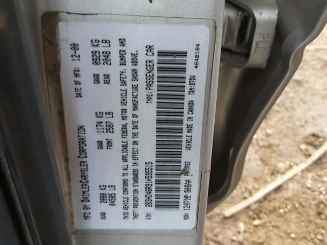 2B3HD46R91H595515 - 2001 DODGE INTREPID S 银色 照片 10