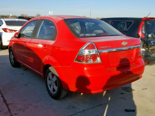 KL1TD56637B054635 - 2007 CHEVROLET AVEO BASE Қызыл фото 3