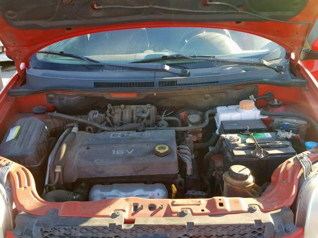 KL1TD56637B054635 - 2007 CHEVROLET AVEO BASE Қызыл фото 7