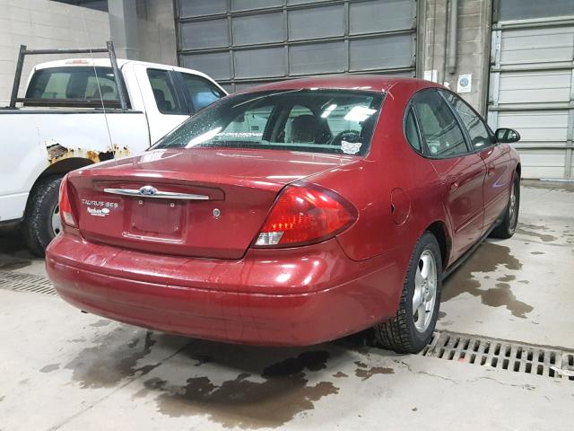 1FAFP55U22A167638 - 2002 FORD TAURUS SES RED photo 4