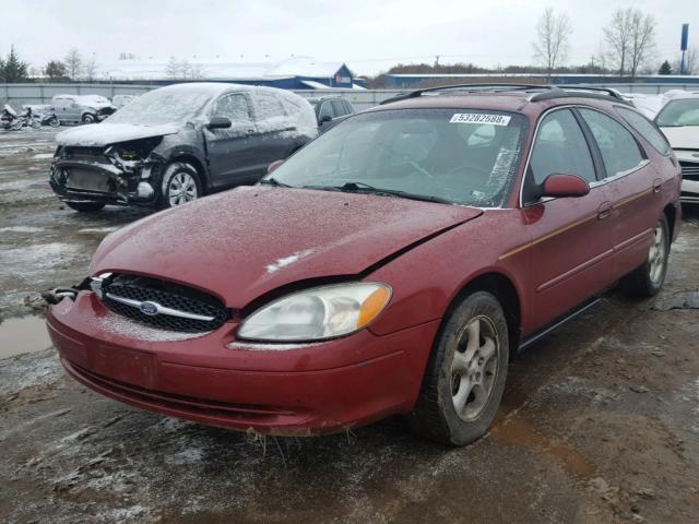 1FAFP59S92A198183 - 2002 FORD TAURUS SEL BURGUNDY photo 2