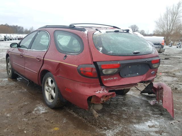 1FAFP59S92A198183 - 2002 FORD TAURUS SEL BURGUNDY photo 3