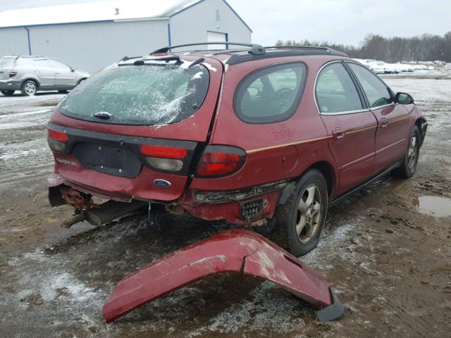 1FAFP59S92A198183 - 2002 FORD TAURUS SEL BURGUNDY photo 4