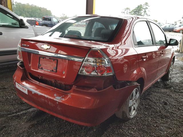 KL1TD5DEXBB163869 - 2011 CHEVROLET AVEO LS RED photo 4