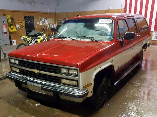 1GNEV16K5MF142473 - 1991 CHEVROLET SUBURBAN V TWO TONE photo 2