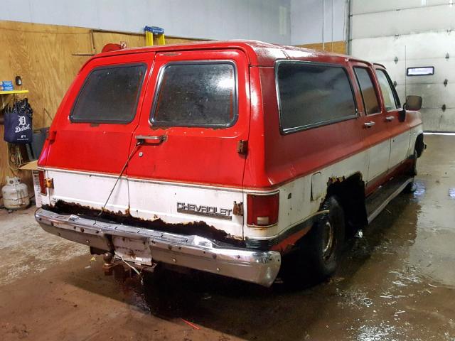 1GNEV16K5MF142473 - 1991 CHEVROLET SUBURBAN V TWO TONE photo 4