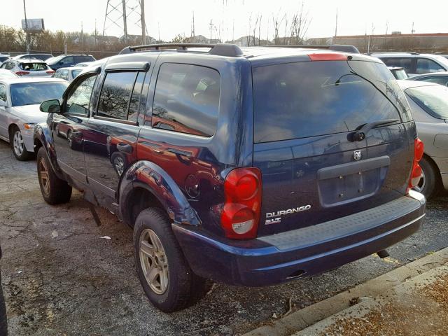 1D4HB48N34F169097 - 2004 DODGE DURANGO SL BLUE photo 3