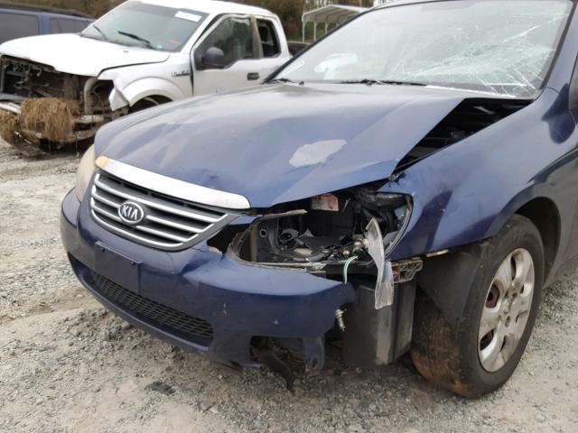 KNAFE221995628598 - 2009 KIA SPECTRA EX BLUE photo 9