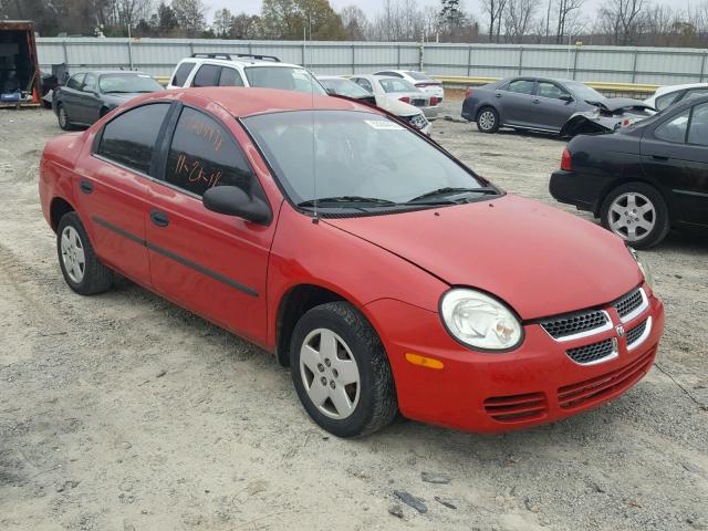 1B3ES26C95D113041 - 2005 DODGE NEON BASE RED photo 1