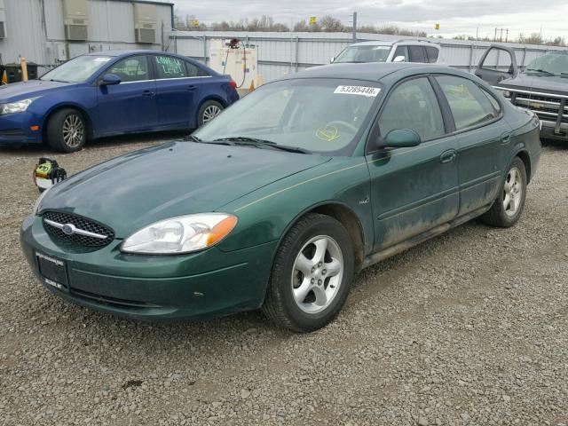 1FAFP5524YA164196 - 2000 FORD TAURUS SES GREEN photo 2