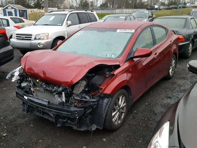 5NPDH4AE6GH655403 - 2016 HYUNDAI ELANTRA SE RED photo 2