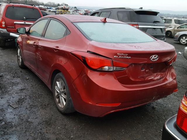 5NPDH4AE6GH655403 - 2016 HYUNDAI ELANTRA SE RED photo 3