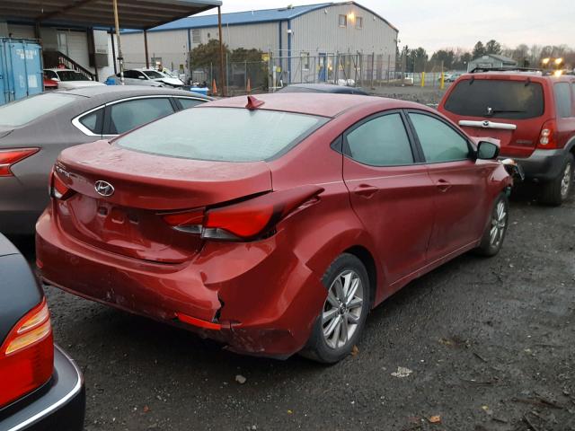 5NPDH4AE6GH655403 - 2016 HYUNDAI ELANTRA SE RED photo 4