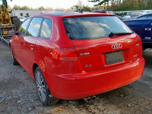 WAUNF78P78A049309 - 2008 AUDI A3 2.0 PRE RED photo 3