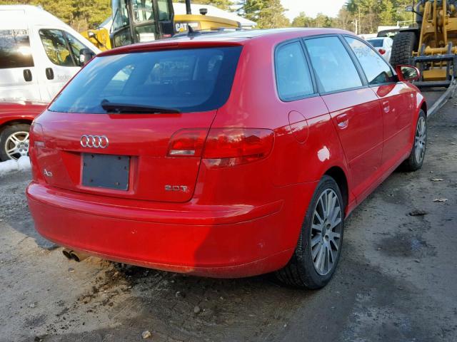 WAUNF78P78A049309 - 2008 AUDI A3 2.0 PRE RED photo 4