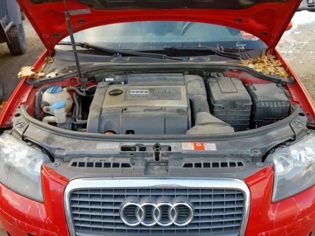 WAUNF78P78A049309 - 2008 AUDI A3 2.0 PRE RED photo 7