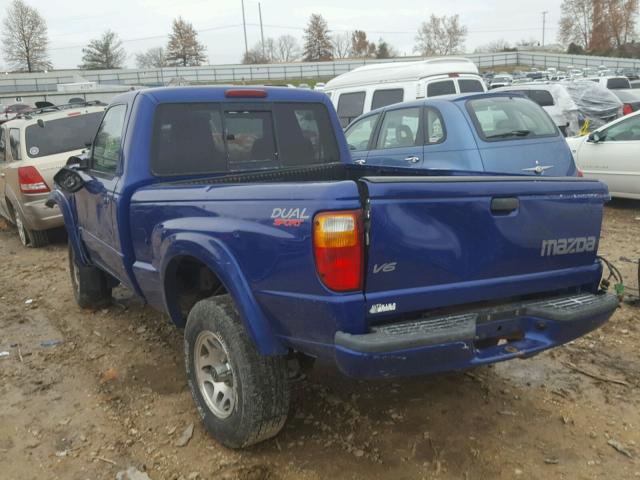 4F4YR12U44TM10942 - 2004 MAZDA B3000 BLUE photo 3