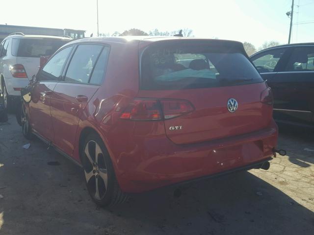 3VW5T7AU0GM056595 - 2016 VOLKSWAGEN GTI S/SE RED photo 3