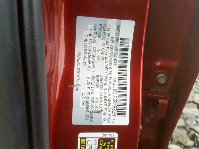 JM3TB38VX80131139 - 2008 MAZDA CX-9 RED photo 10