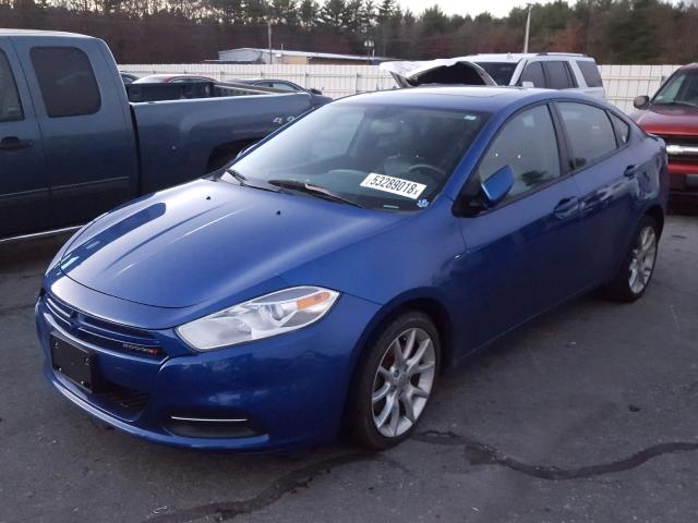 1C3CDFBA4DD143420 - 2013 DODGE DART SXT BLUE photo 2