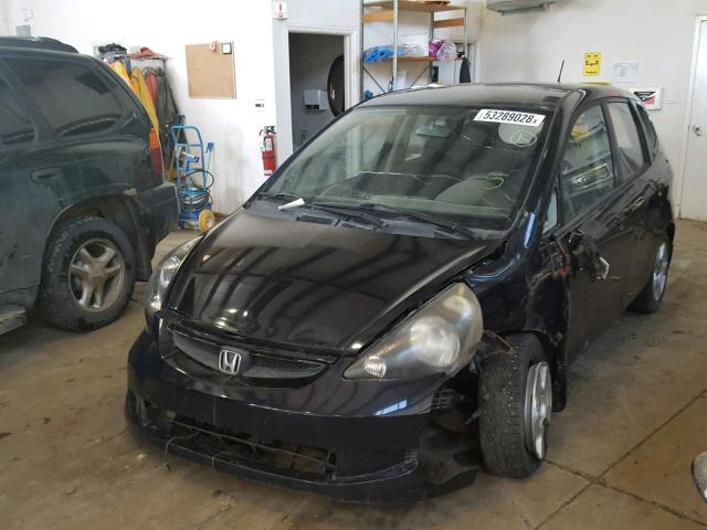 JHMGD38407S809281 - 2007 HONDA FIT BLACK photo 2