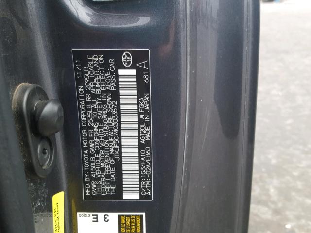 JTKJF5C74C3033572 - 2012 TOYOTA SCION TC Boz foto 10