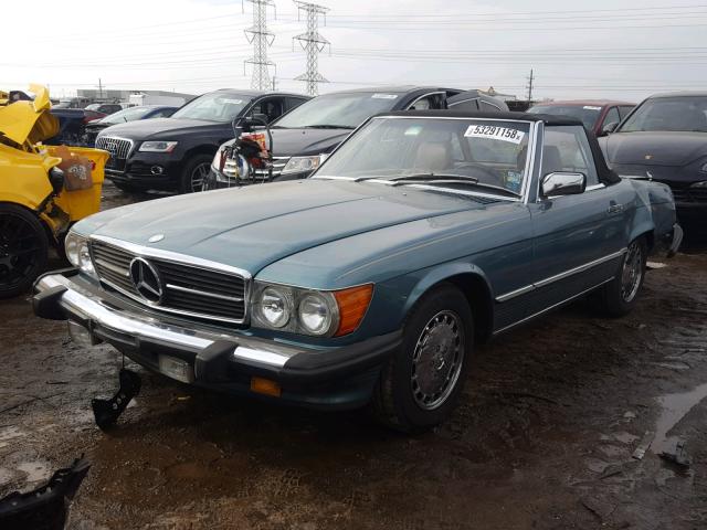 WDBBA48D4GA043781 - 1986 MERCEDES-BENZ 560 SL GREEN photo 2