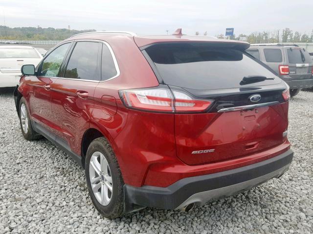 2FMPK4J93KBB23317 - 2019 FORD EDGE SEL RED photo 3