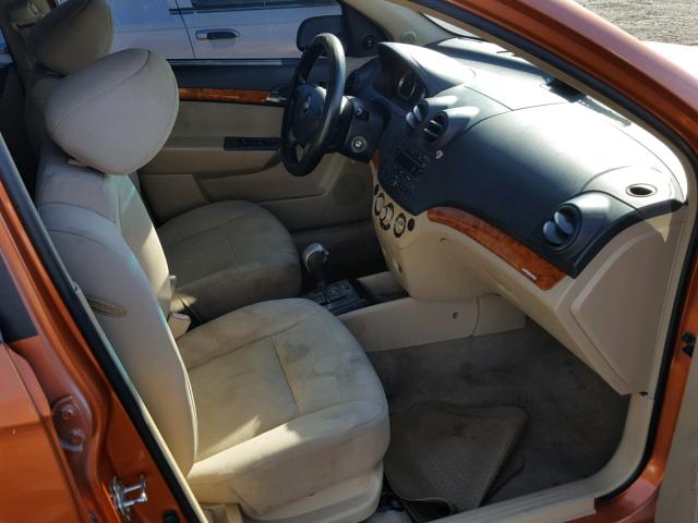 KL1TD566X8B090792 - 2008 CHEVROLET AVEO BASE Narıncı foto 5