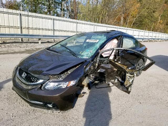 2HGFB2F93EH519781 - 2014 HONDA CIVIC EXL ყავისფერი ფოტო 2