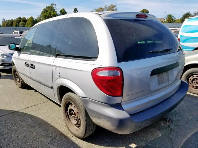 1D4GP25B05B356432 - 2005 DODGE CARAVAN SE SILVER photo 3