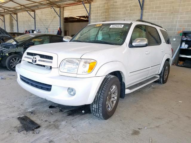 5TDZT38A77S294761 - 2007 TOYOTA SEQUOIA LI WHITE photo 2