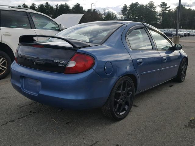 1B3ES56C62D646056 - 2002 DODGE NEON ES BLUE photo 4