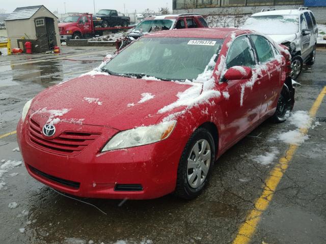 4T1BE46K27U182440 - 2007 TOYOTA CAMRY RED photo 2