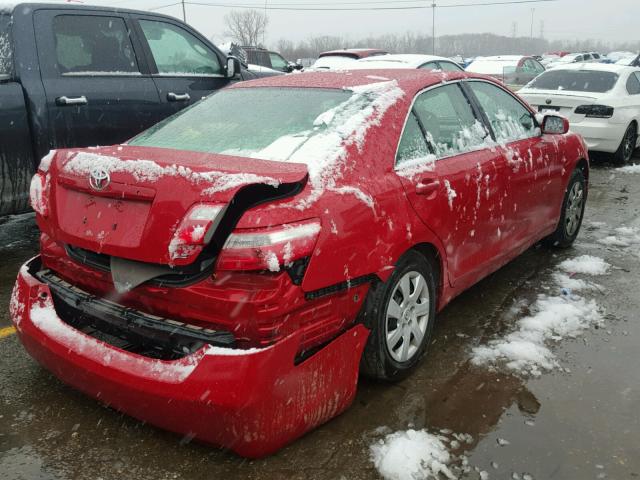 4T1BE46K27U182440 - 2007 TOYOTA CAMRY RED photo 4