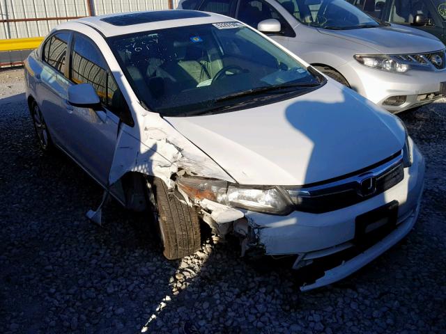 19XFB2F91CE330277 - 2012 HONDA CIVIC EXL WHITE photo 1