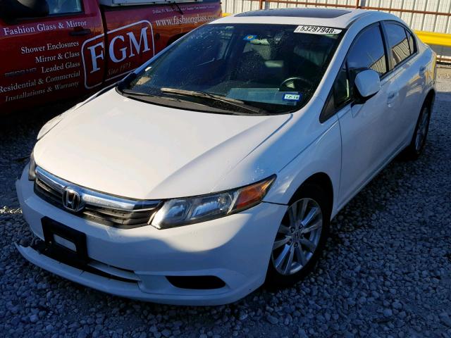 19XFB2F91CE330277 - 2012 HONDA CIVIC EXL WHITE photo 2