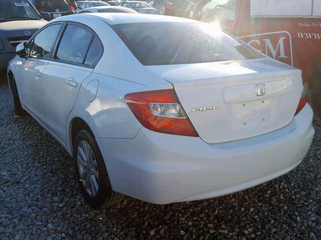 19XFB2F91CE330277 - 2012 HONDA CIVIC EXL WHITE photo 3