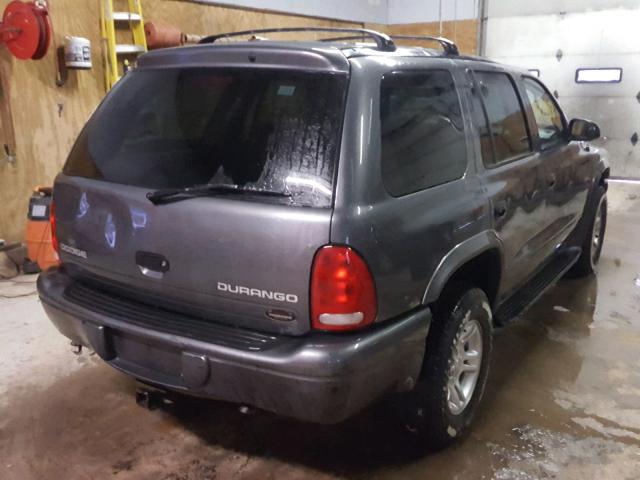 1B4HS38N62F206726 - 2002 DODGE DURANGO SP GRAY photo 4