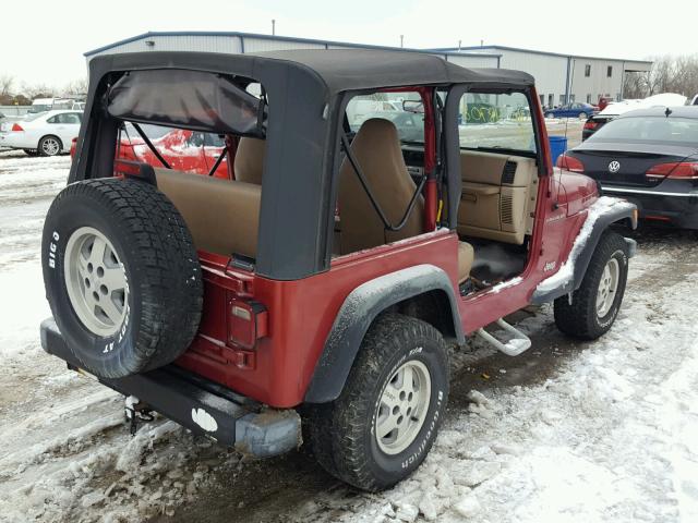 1J4FY29P9XP487080 - 1999 JEEP WRANGLER / MAROON photo 4