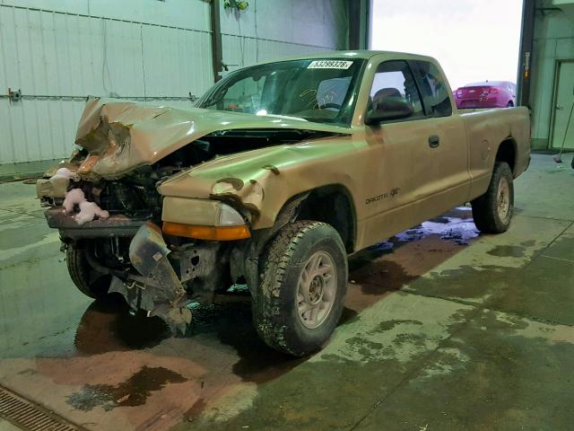 1B7GG12XX2S587731 - 2002 DODGE DAKOTA BAS GOLD photo 2