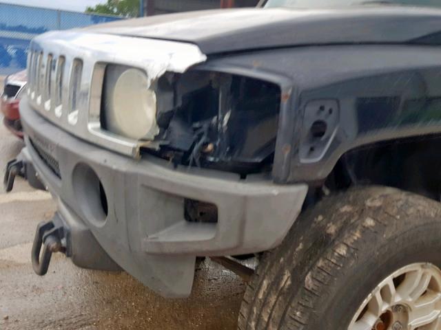 5GTDN13EX78147317 - 2007 HUMMER H3 BLACK photo 9