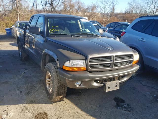 1B7HG38N12S664721 - 2002 DODGE DAKOTA QUA GRAY photo 1