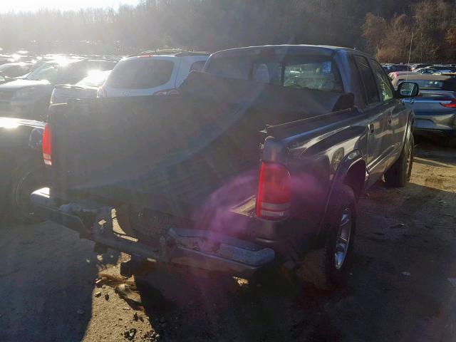 1B7HG38N12S664721 - 2002 DODGE DAKOTA QUA GRAY photo 4