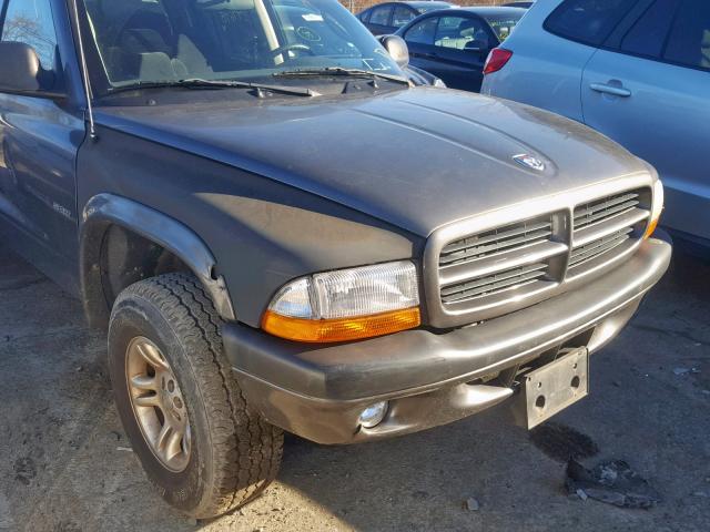 1B7HG38N12S664721 - 2002 DODGE DAKOTA QUA GRAY photo 9