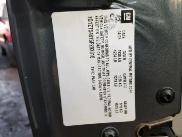 1G1ZT54815F292010 - 2005 CHEVROLET MALIBU LS 灰色 照片 10