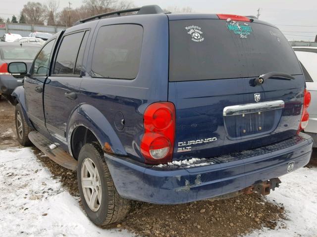 1D4HB48N56F145337 - 2006 DODGE DURANGO SL BLUE photo 3