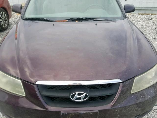 5NPEU46F46H147124 - 2006 HYUNDAI SONATA GLS PURPLE photo 7