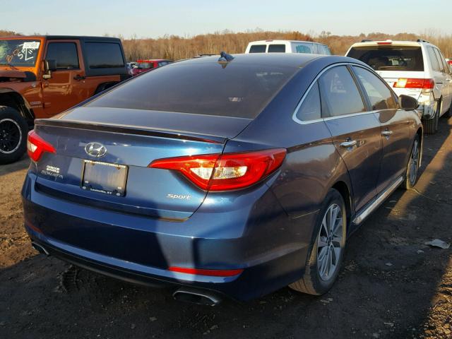 5NPE34AF1GH298272 - 2016 HYUNDAI SONATA SPO BLUE photo 4